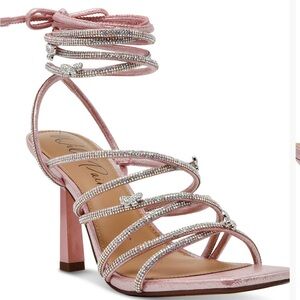 Shimmery Strappy Heels Pink Size 9